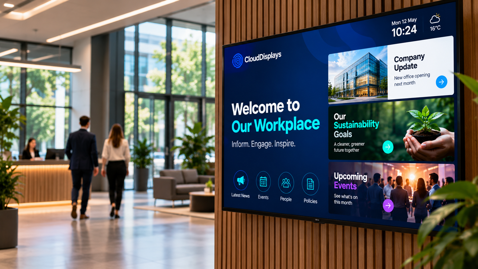 Digital display in a modern business environment