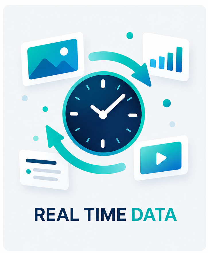 Real-time data and connected screen updates